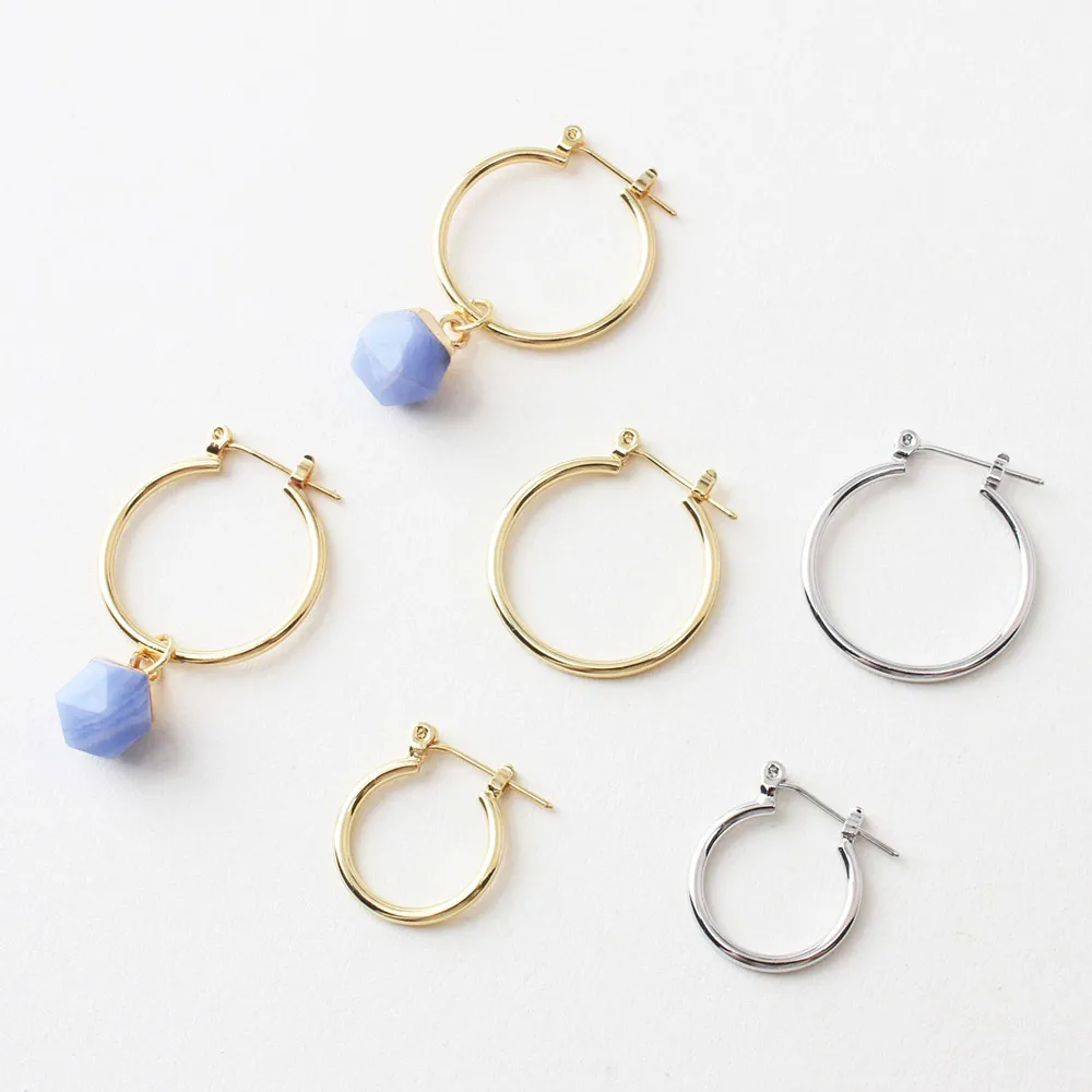 

4PCS 18K Gold Plating Hoop Earrings Circle Round Earrings Fashion Simple Brincos Jewelry Findings Accessories