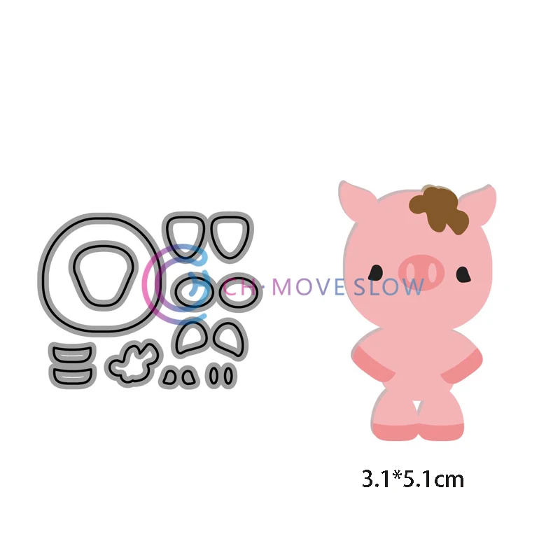 CH розовый трафарет &quotПоросенок&quot металлические режущие штампы для