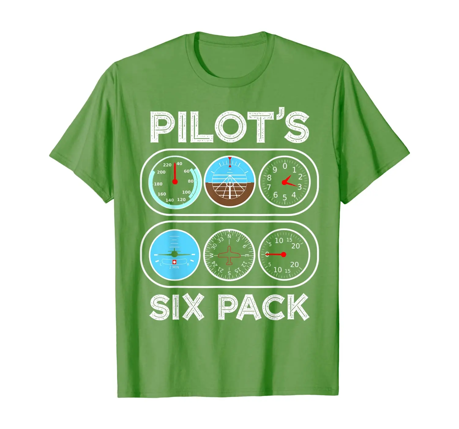 

Pilot's Six Pack T-Shirt | Flight Instruments Aviation Shirt