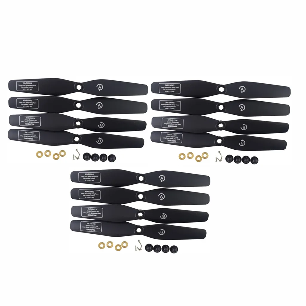 12 шт. Пропеллер для SJRC S20W S30W T18 H301S T25 HS110D HS110G HS120D воздушный Квадрокоптер, RC БПЛА лезвие черный