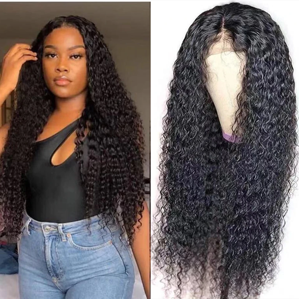 

Peruvian Jerry Curl Wig Lace Front Wig Short Curly Lace Closure Human Hair Wigs Pre Plucked 13X4 Lace Wigs For Black Women
