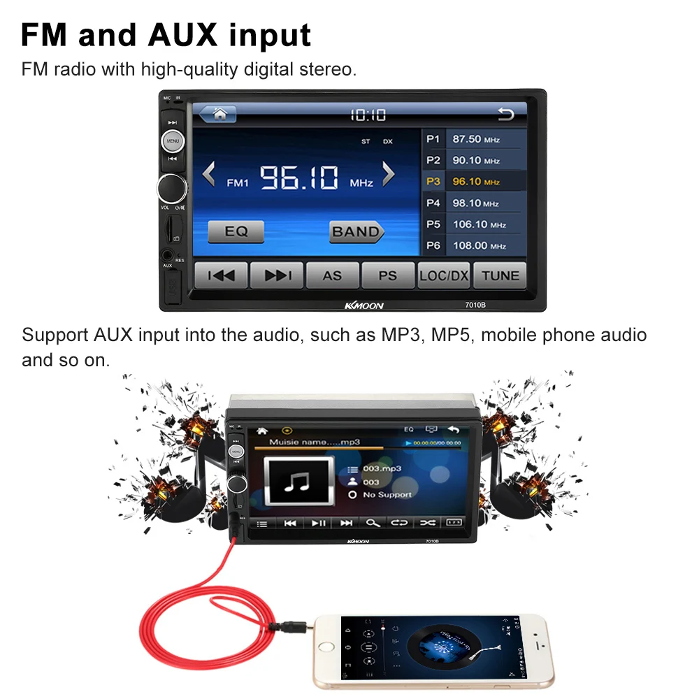 

7'' Universal Double 2 Din Car MP5 Player Car Autoradio MP3/MP4 Multimedia Player Car Stereo audio player HD BT Entertainment