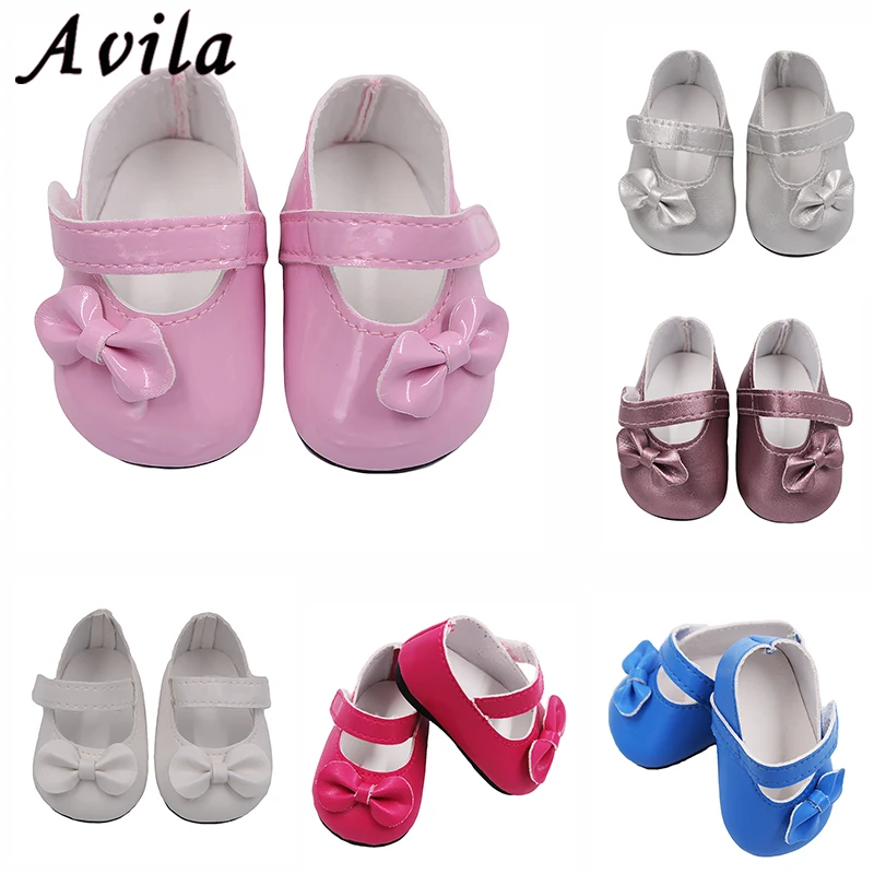 Avila/Модная кукольная обувь Белые туфли-трубы Парусиновая для 18 дюймовых