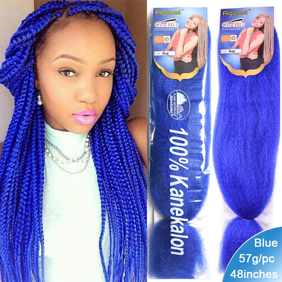 

10pcs Easy Jumbo Braids Hair Extensions Pre Stretched Braiding Hair Yaki Texture Afro Synthetic Hair Hot Water Set 48inches