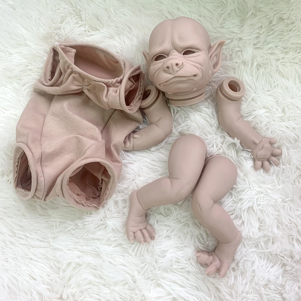

19inch Art Soft Touch Gift Full Limbs Robbie The Werewolf Vinyl Head DIY Realistic Reborn Doll Kit Collectible Cloth Body Toy