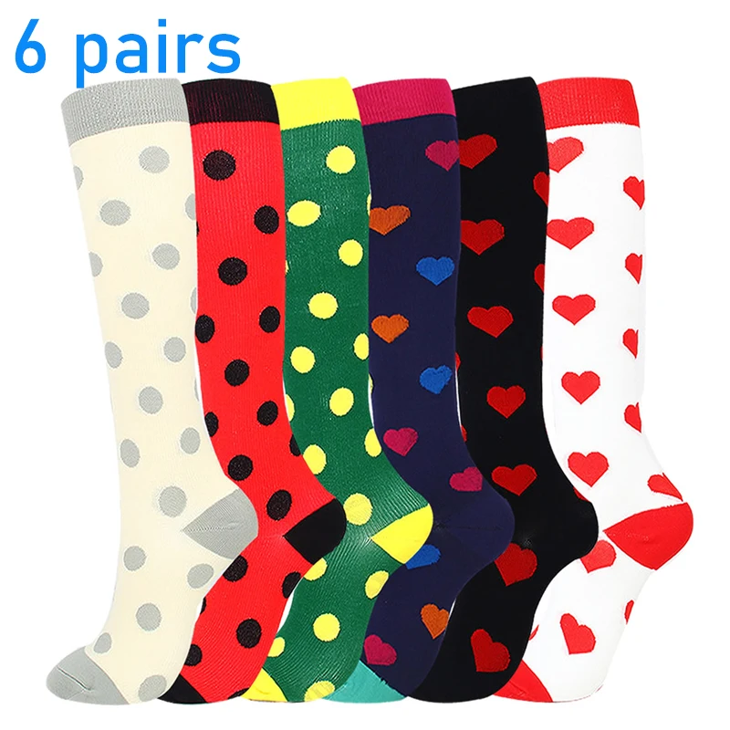 Compression Stockings 6 Pairs Per Set Compress Socks Cycling Sock Basketball Nurse