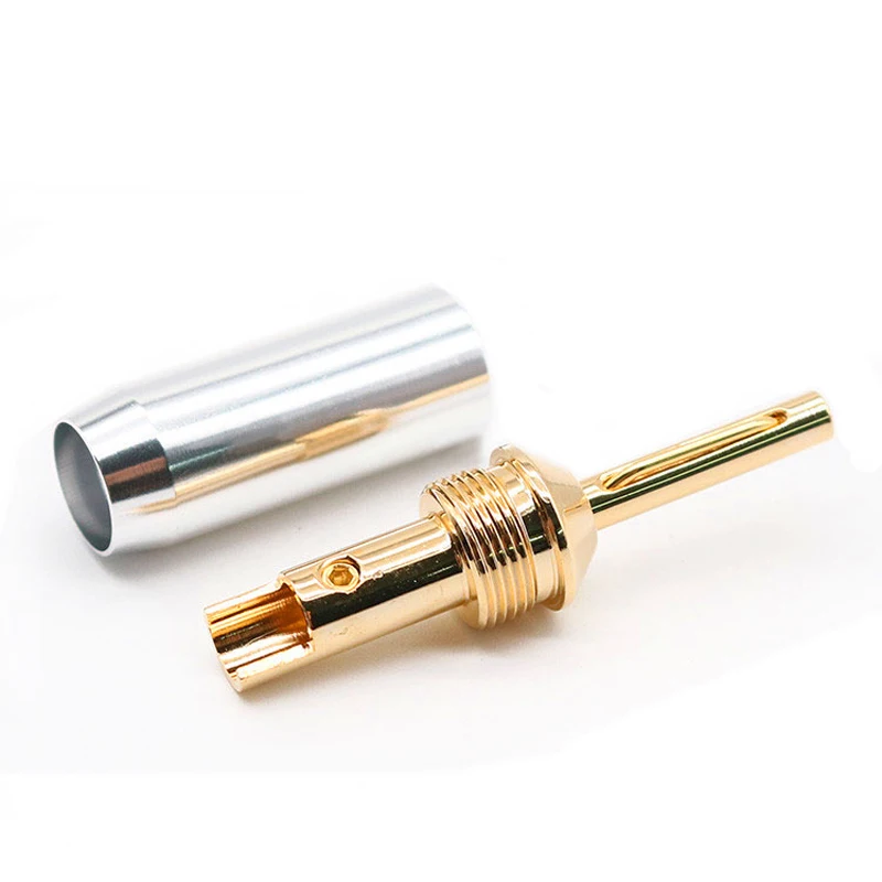 XLO Speaker Cable Banana Plug 24K Gold Plated Connector HiFi Audio Line Adapter - ( 4 Pcs ) | &amp Video Cables