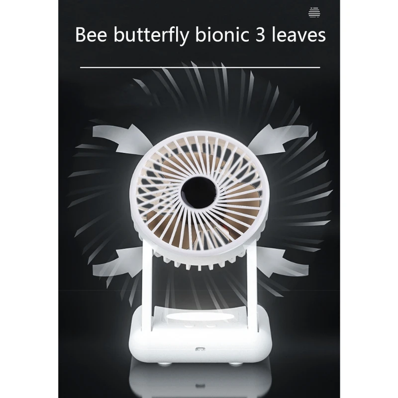

Mini Silent Handheld Fan LED Night Light Fan Desktop Folding Small Electric Fan Portable Fan