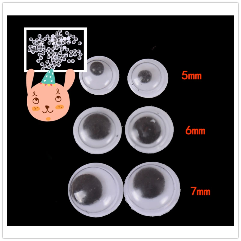 

100 шт. 5 мм/6 мм/7 мм для кукол аксессуары не самоклеящиеся кукольные глаза для мягких игрушек куклы на заказ креативный подарок
