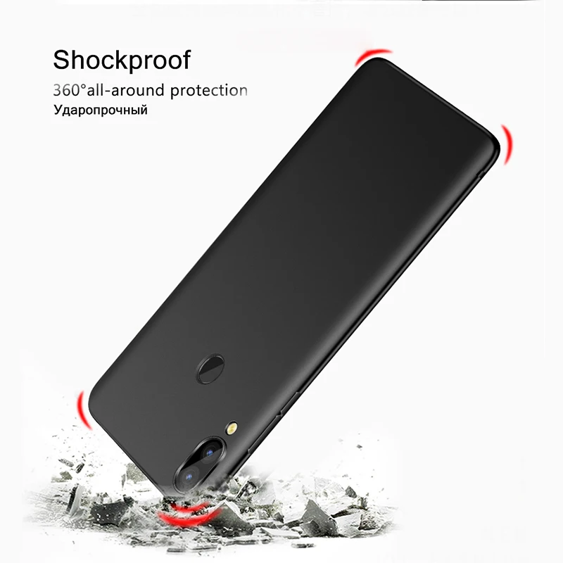 Простой чехол для Meizu Note 9 противоударный ультра-тонкий матовый из ТПУ с мягкой