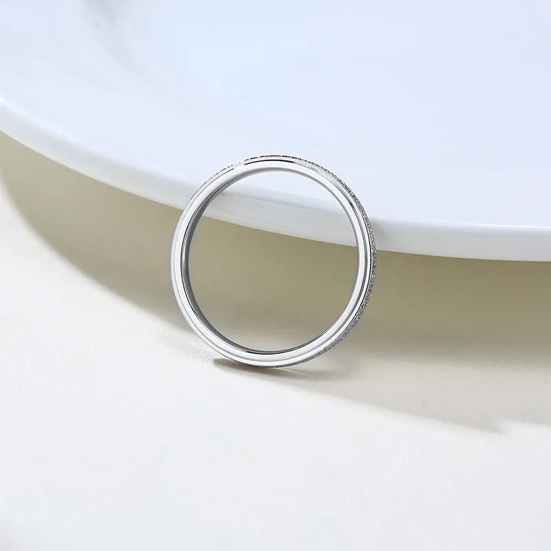 Парное кольцо из нержавеющей стали серебристого цвета 2 мм |