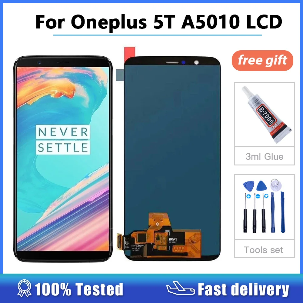 Дисплей для Oneplus 5T A5010, ЖК-дисплей + кодирующий преобразователь сенсорного экрана в сборе, дисплей с рамкой для Oneplus 5T, 100% Протестировано Дисплей для Oneplus 5T A5010, ЖК-дисплей + кодирующий преобразователь сенсорного экрана в сборе, дисплей с рамкой для Oneplus 5T, 100% Протестировано