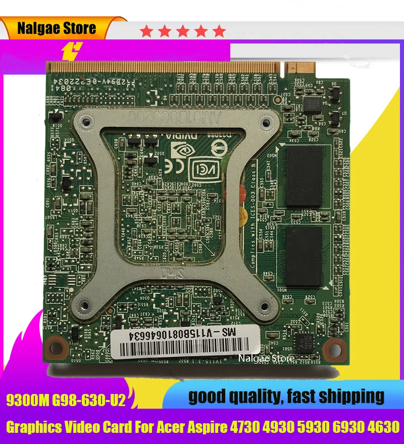 geforce 9300m gs 9300mgs mxm ii ddr2 256mb g98 630 u2 graphics video card for acer aspire 4730 4930 5930 6930 4630 7730 free global shipping