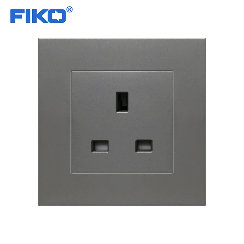 FIKO 13A  British wall power standard , PC panel British style socket 86mm *86mm white/black/gold/sliver