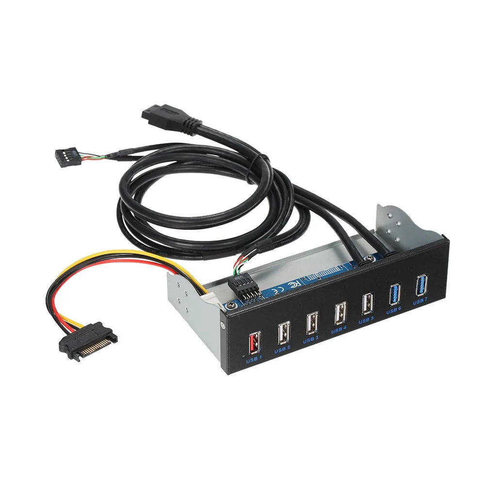 5 25 &quotCD ROM Drive Bay Передняя панель 7 портов s Hub 4 Port USB 2 0 3 1 Быстрая зарядка для