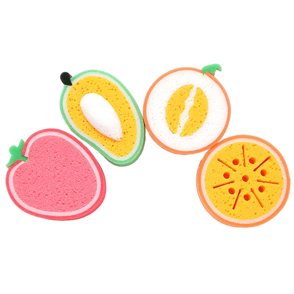 

4pcs Kitchen Cleaning Sponges Fruit Shape Cleaning Sponges Dish Sponges