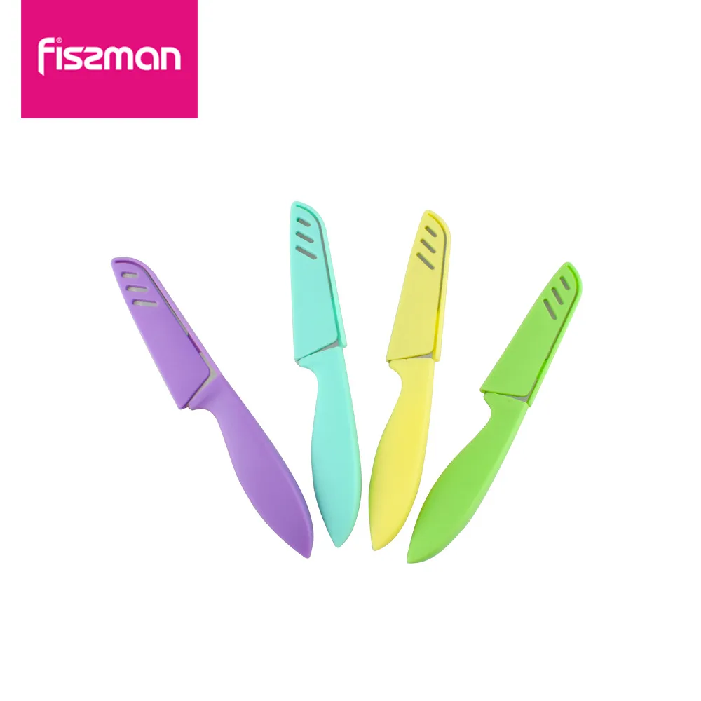 Fissman 4 дюймовый нож для очистки овощей из нержавеющей стали с разноцветным ножом и