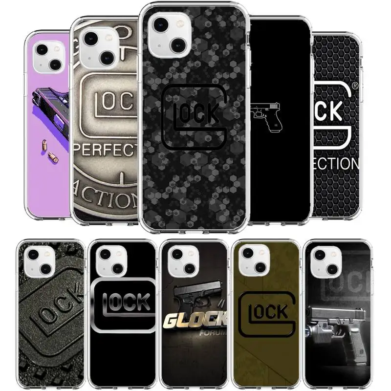 

Glock Handgun Phone Case for iphone 11 12 13 pro max 6s 7 8plus xr xs mini founds clear cover