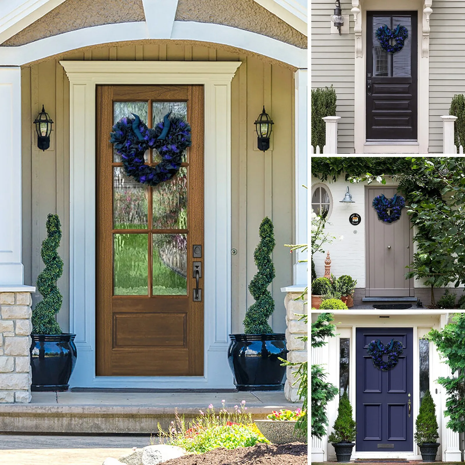 

Венок на Хэллоуин, коллекционная светодиодная подсветка на батарейках, Декор для дома на Хэллоуин, реквизит для украшения дома