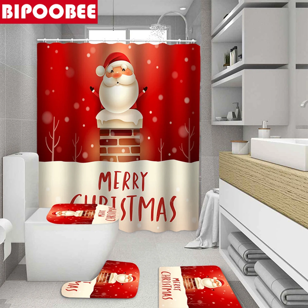 Высококачественная занавеска для душа с надписью Merry Christmas | Дом и сад