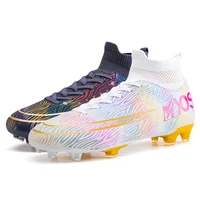 man soccer shoes outdoor professional spikes men colorful high top soccer sneakers unisex cleats sock football turf shoes men