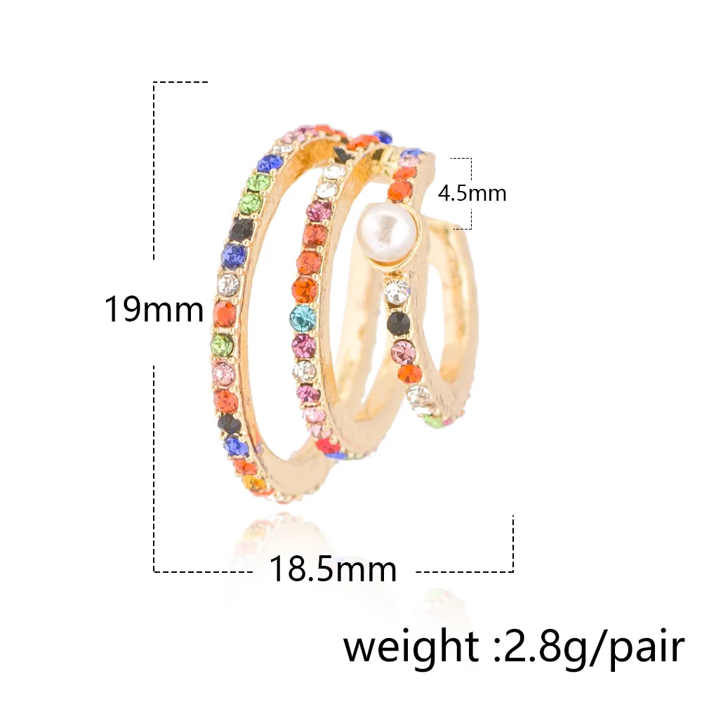 

Fashion 1PCS Crystals Ear Cuffs Gold Color Ear Cuff Clip Earrings for Women Earcuff No Piercing Fake Cartilage Earrings Jewelry