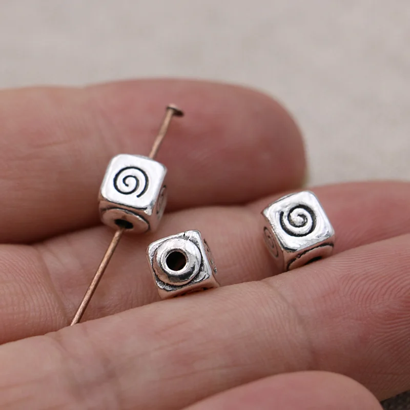 Бусины-разделители для изготовления ювелирных изделий квадратные покрытые