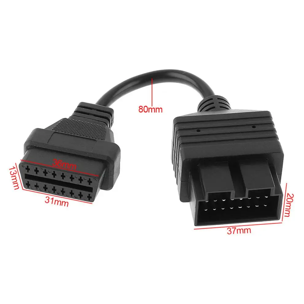 OBD II OBD2 20 Pin папа до 16 женский автомобильный диагностический инструмент