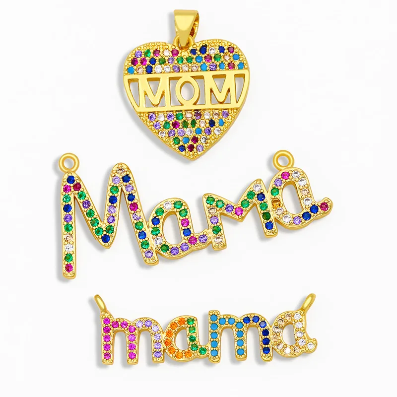 OCESRIO CZ Радуга Мама мамы ожерелье амулеты для женщин Маленькая подвеска в виде