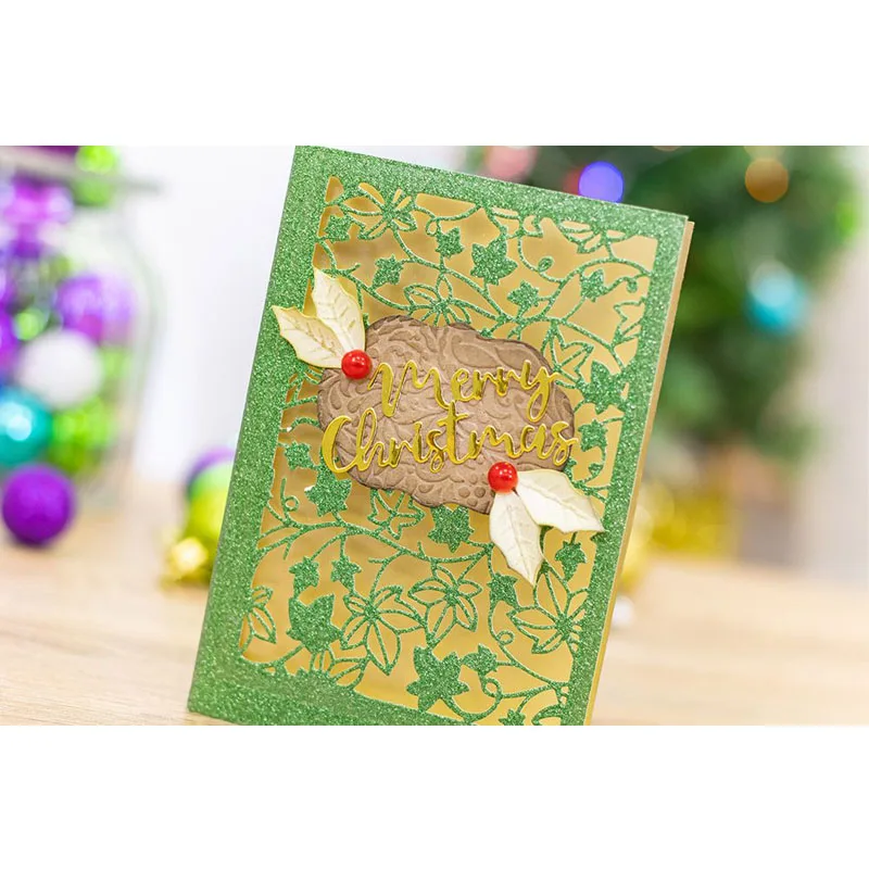 Лист звезда кружева рождественские слова буквы металлические штампы для сделай