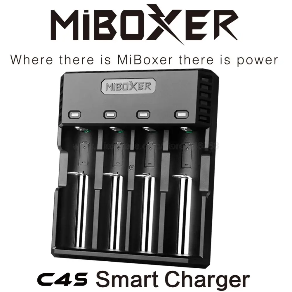 

Miboxer C4S Smart Battery Charger for Li-ion (4.2V) IMR INR ICR Ni-MH/Ni-Cd (1.48V) 18650 14500 26650 18650 21700 AAA AA Battery