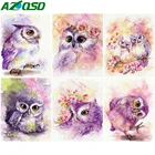 AZQSD 40x50 см картина по номерам холст Наборы Сова уникальный подарок Сделай Сам картины по номерам с рисунком животных; Домашняя Гостиная Искусство ремесло