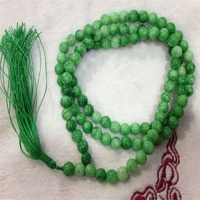 8mm green jade 108 beads tassel bracelet cuff pray meditation fancy bead wristband lucky yoga chain buddhism unisex