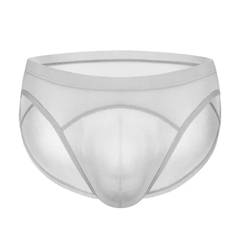 6PCS Summer Men Underwear Briefs Transparent Net Mesh Bikini Underwear Bulge Underpants Fashion Low Waist Breathable Brief
