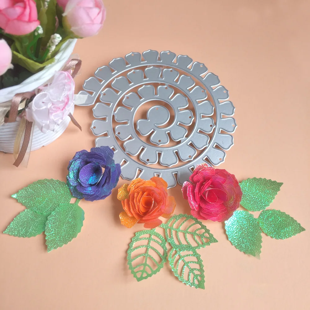 

New exquisite spiral flower cutting dies DIY scrapbook, embossed card making, photo album decoration, handmade crafts