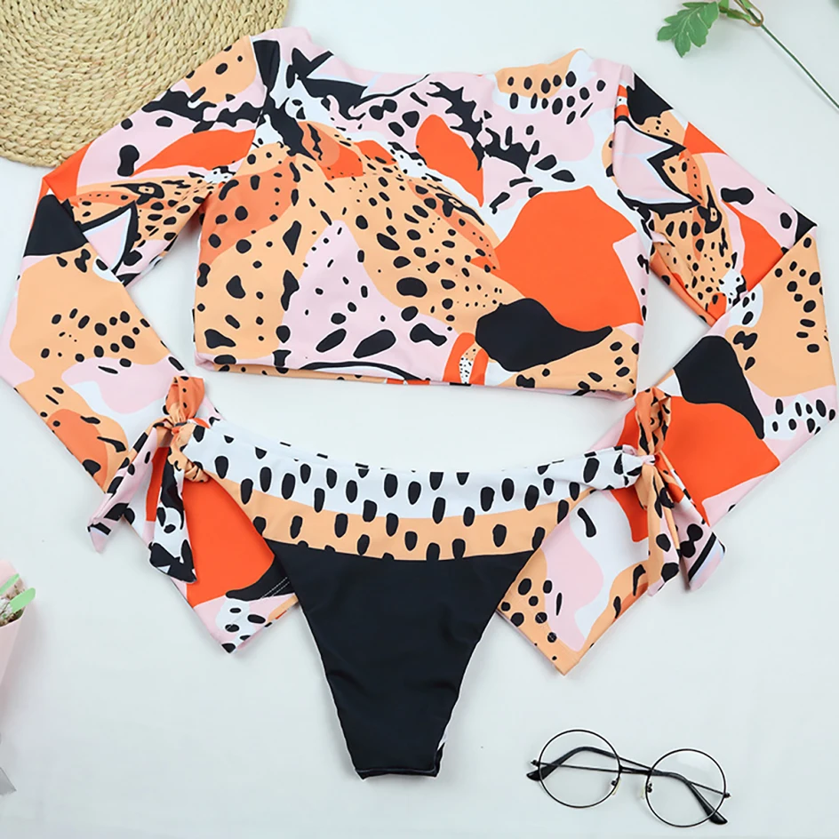 

Sexy Long Sleeve Bikini 2021 Mujer Swimsuit Female Swimwear Bikinis Set Beachwear Bathing Suit Women`s Swimming Wear for Women