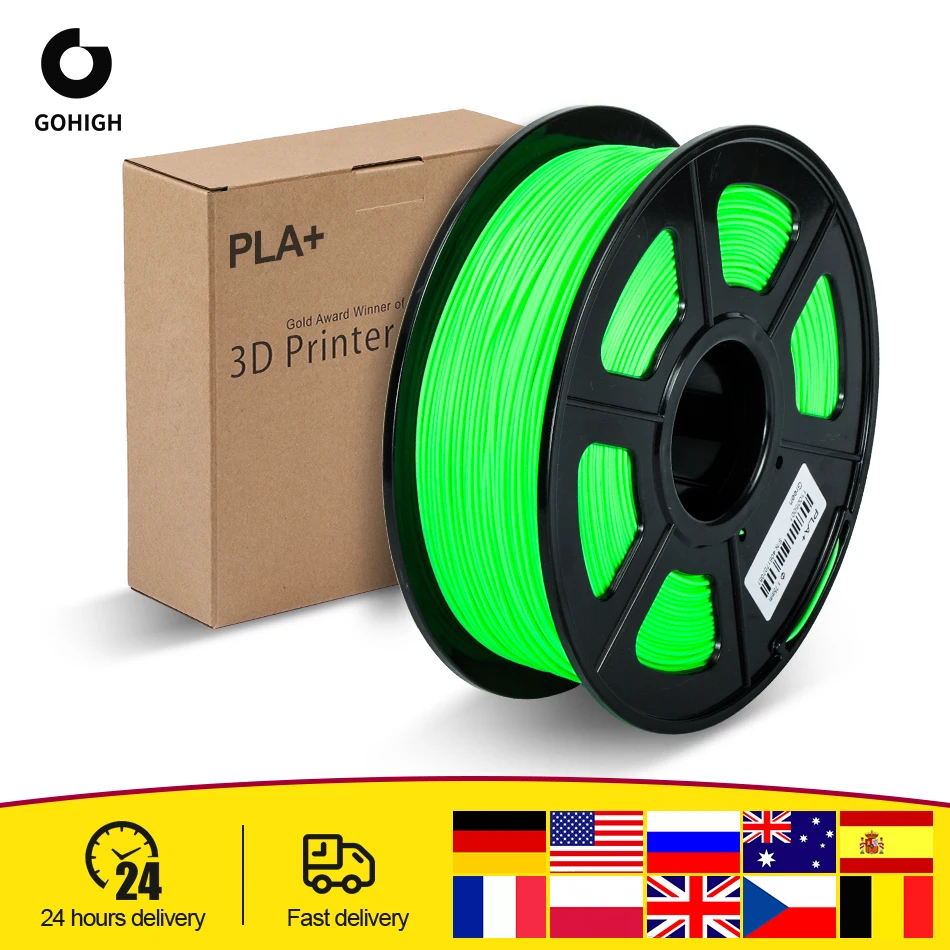 

GOHIGH Tronxy 3D Printer Parts 1.75mm PLA Filament Plastic 1KG/roll White Muti-Color from China Shipping 3D Printing Materials