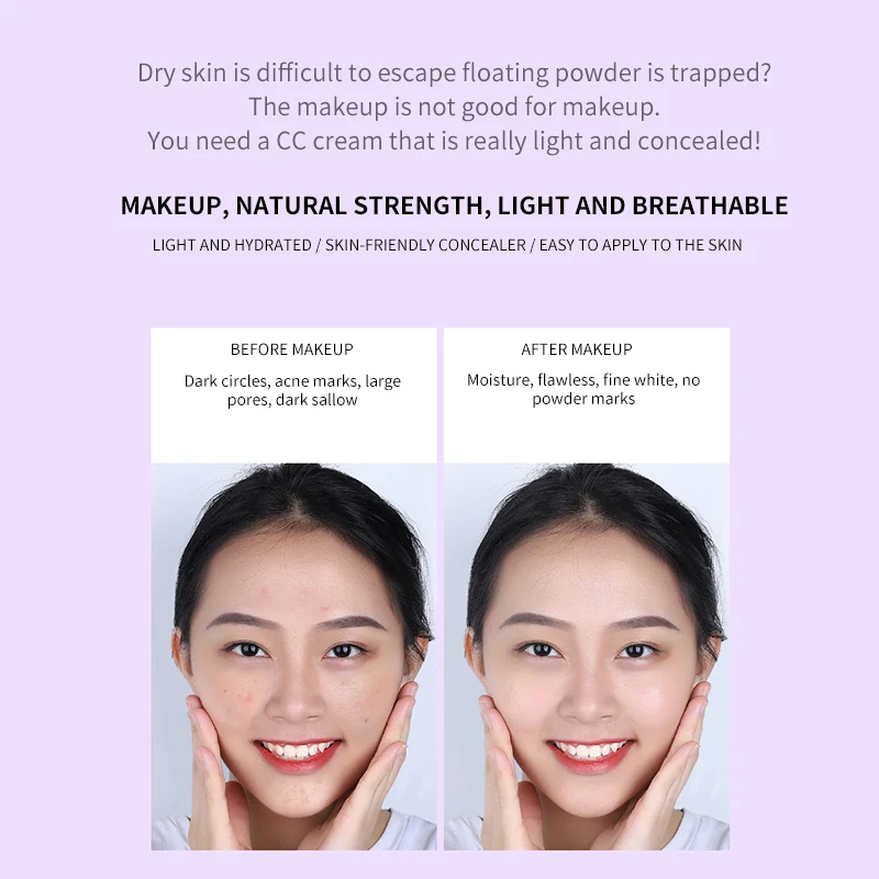 

Perilla Essence Cc Cream Moisturizing Cover Blemishes Even Skin Color Cc Cream Makeup