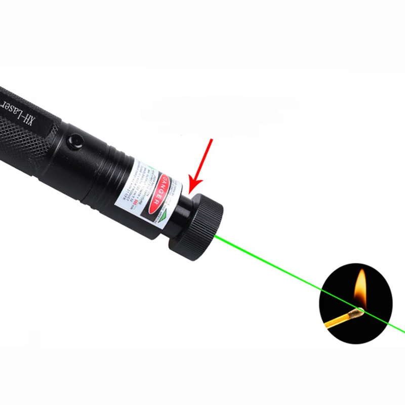 

Powerful Laser Pen Green Laser Pointer Light hard anodizing black Pointer Pen 303 Adjustable Focus 532nm For Hunting Climbing