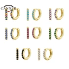 Круглые серьги-кольца CANNER для женщин и мужчин, цветные циркониевые трендовые серьги для пирсинга Huggie, классические модные украшения, серьги