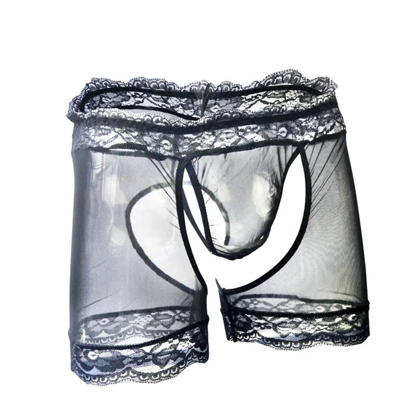 

Сексуальное нижнее белье, Для мужчин стринги, ажурные, с открытой промежностью Нижнее белье Человек прозрачной сетки с низкой талией u-образ...