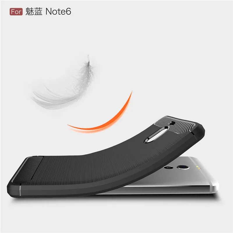 For Meizu M6 Note 32gb m721h Luxury Original Carbon Fiber Black Case M 6 M6Note Soft TPU Cover |