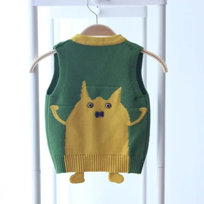 Детский жилет новая весенняя Вязаная Шаль для маленьких девочек кардиган свитер