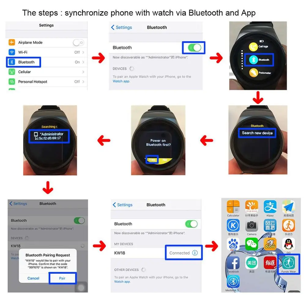 XGODY KW18 Смарт часы для мужчин iOS Android подключение Шагомер монитор сердечного ритма