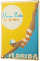 since 2004 tin sign metal plate decorative sign home decor plaques world tour florida sunshine diving woman swimsuit