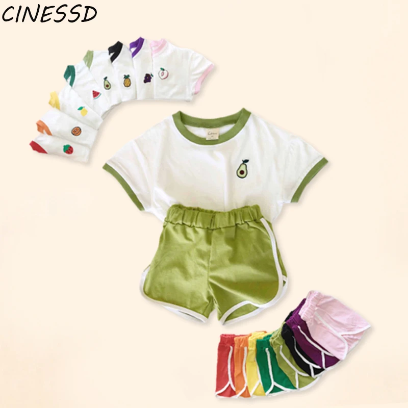 Комплект детской одежды для новорожденных футболка и шорты с принтом