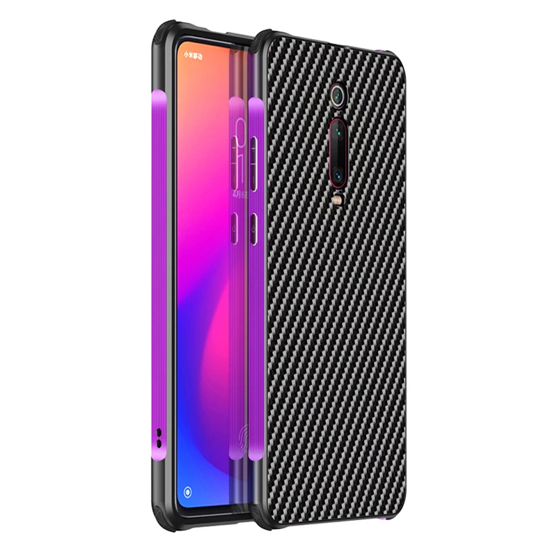 Роскошный Алюминиевый металлический чехол для Xiaomi mi 9 T/Pro/Red mi K20/Pro ультра тонкий жесткий карбоновый элемент задняя крышка чехол красный mi K20 - Цвет: Black Purple