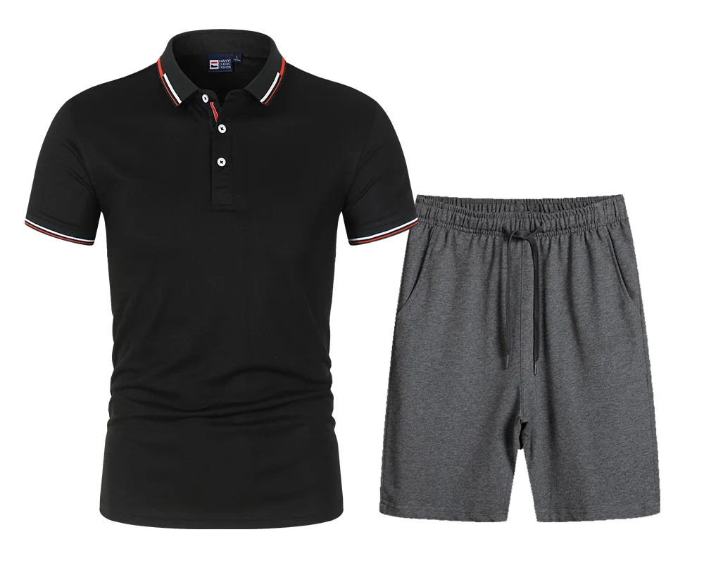 

Short Sleeve Polo Shirt Men Suit New Summer High Quality Youth Business Casual Polo Shirt S-4XL Solid Color Top And Shorts