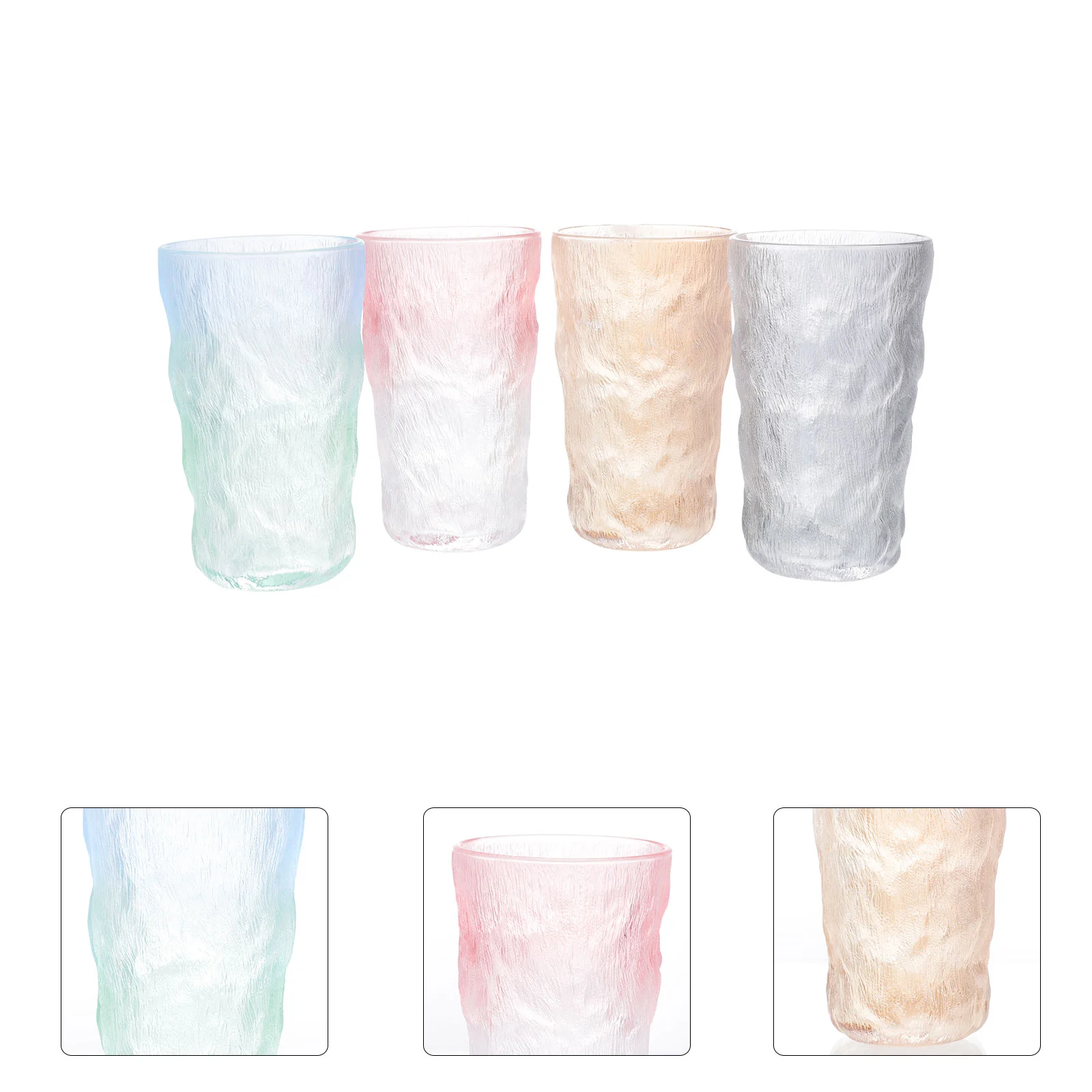 

4Pcs Creative Water Grain Cups Large Capacity Cups for Restaurant (Assorted Color)
