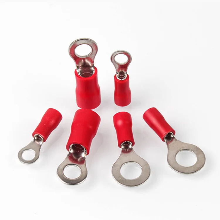 5pcs RV1.25-3 RV2-3 RV2-4 RV3.5-4 RV5.5-4 Wire Terminal Crimp Splice PVC Insulation Circular Round Cold Pressg Cable End Connect |